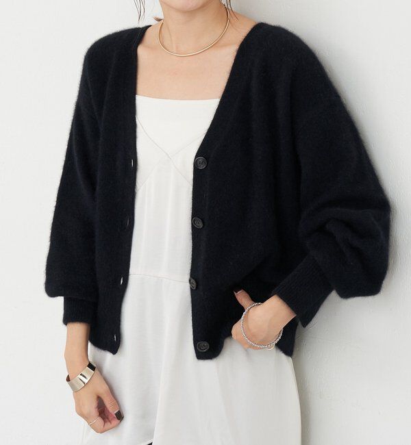  「ファーウールタイ付きカーディガン」|カーディガン|