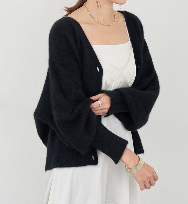  「ファーウールタイ付きカーディガン」|カーディガン|