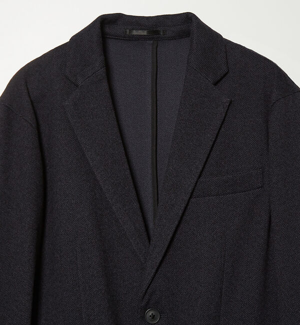 ABAHOUSE「【秋冬生地/セットアップ対応】ヘリンボーン柄 ニット ジャケット」|テーラードジャケット|