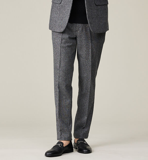 ABAHOUSE「【カシミヤブレンド】ウール ツイルスラックス / セットアップ対応」|スラックス|ブラック