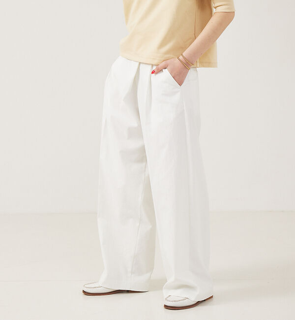 Rouge vif「フロントタックワイドPT」|その他|オフホワイト