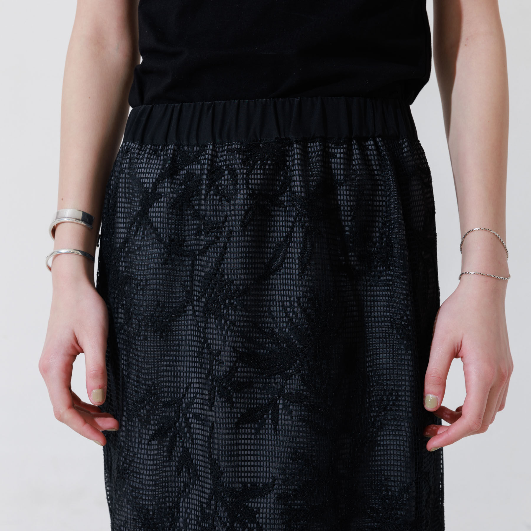 Rouge vif「【セットアップ対応】ボタニカルレースタイトスカート」|スカート|