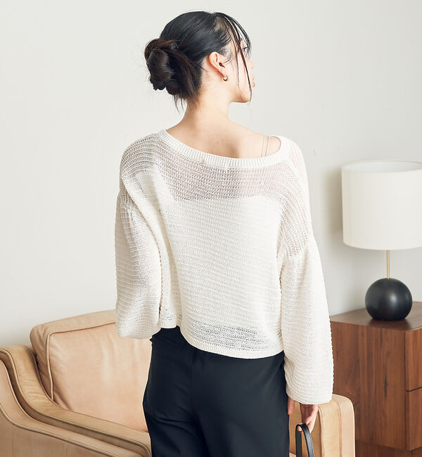 Rouge vif「麻混 変形天竺ニットプルオーバー」|ニット・セーター|