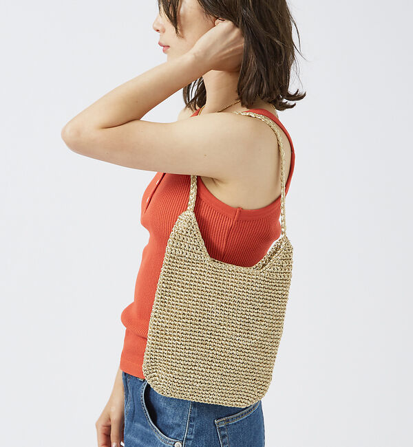 Rouge vif「【Swaraj/スワラージ】マクラメメタリック　ワンハンドルバッグ / ハンドバ」|ハンドバッグ|ゴールド