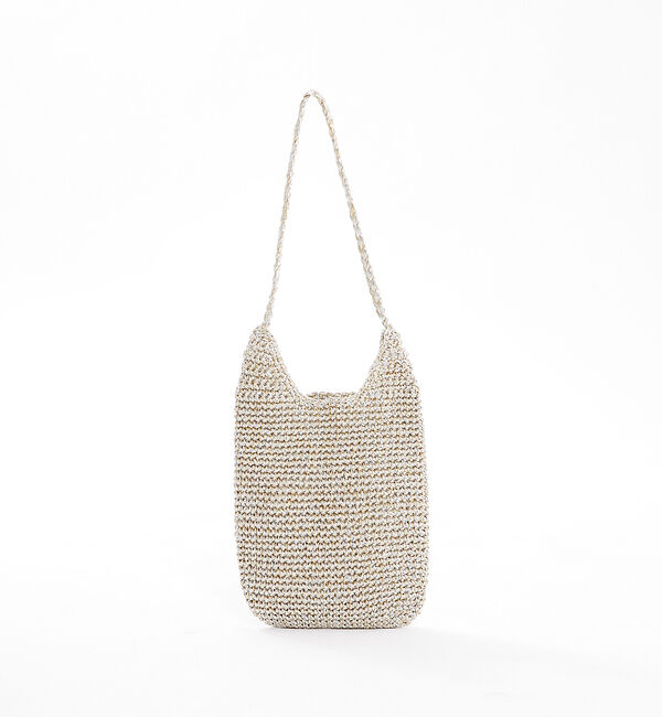 Rouge vif「【Swaraj/スワラージ】マクラメメタリック　ワンハンドルバッグ / ハンドバ」|ハンドバッグ|シャンパンゴールド