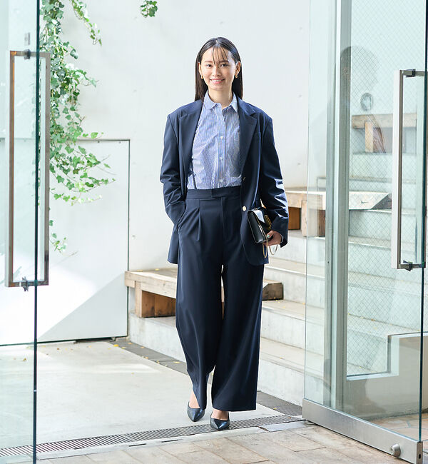 Rouge vif「ストライプタックフォルムシャツ」|シャツ・ブラウス|