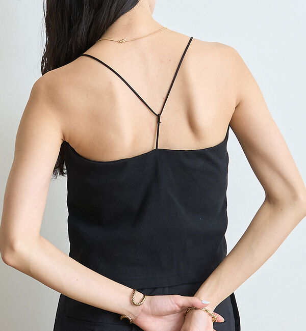 Rouge vif「カットテレコベアトップ 　パット付き」|キャミソール|ブラック