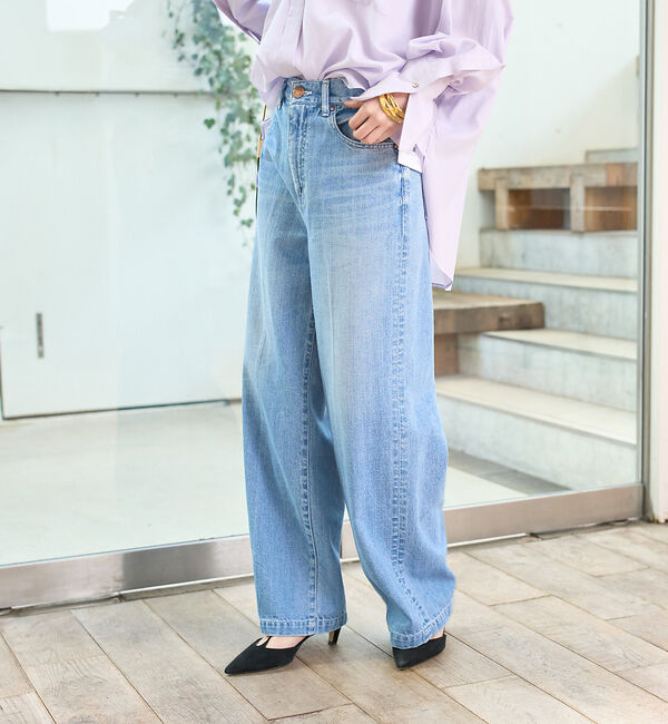 Rouge vif「【RED CARD/レッドカード】Slogan ルーズストレートデニム」|デニム|