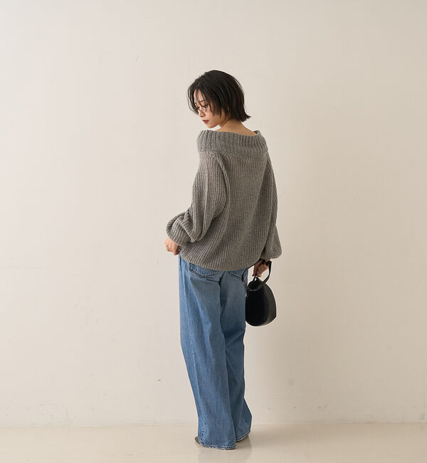 Rouge vif「モヘア混オフショルラメニットプルオーバー」|ニット・セーター|