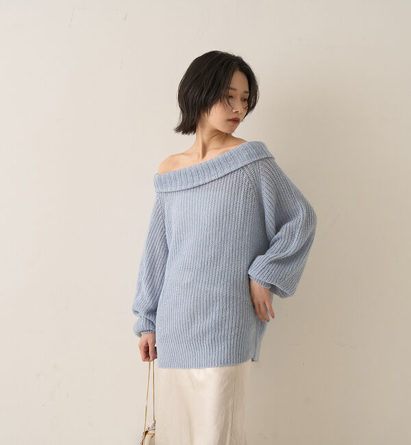 Rouge vif「モヘア混オフショルラメニットプルオーバー」|ニット・セーター|