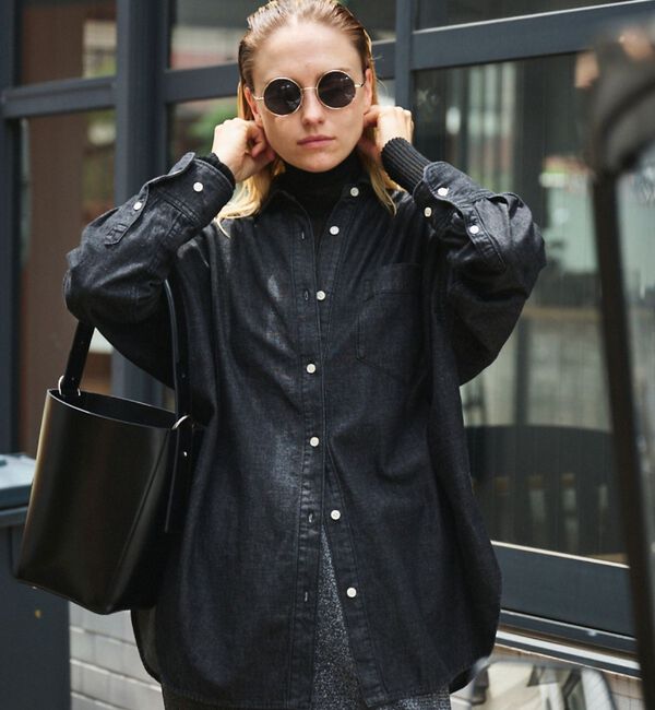 Rouge vif「【2026SS新作】【ロングセラー】NEW オーバーサイズデニムシャツ」|シャツ・ブラウス|