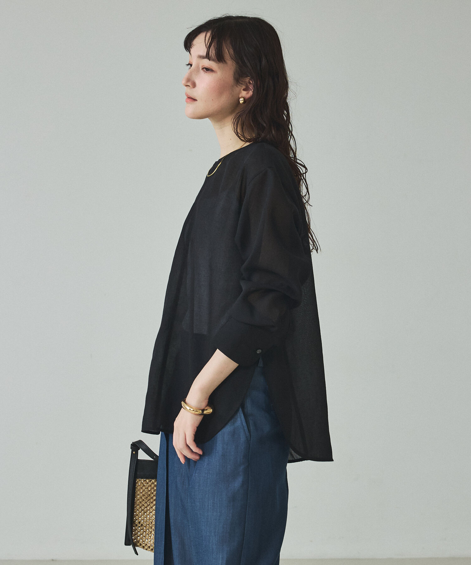 qualite「シアーTブラウス」|シャツ・ブラウス|