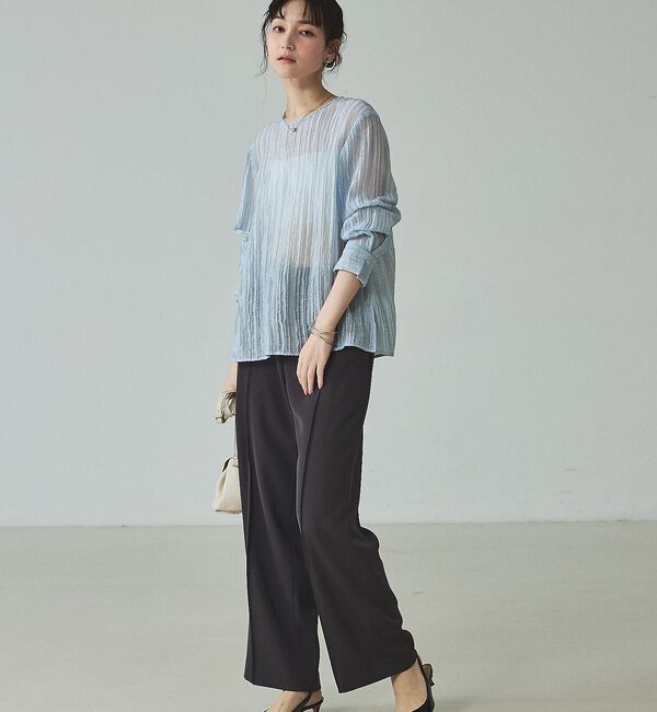 qualite「シアークレープブラウス」|シャツ・ブラウス|