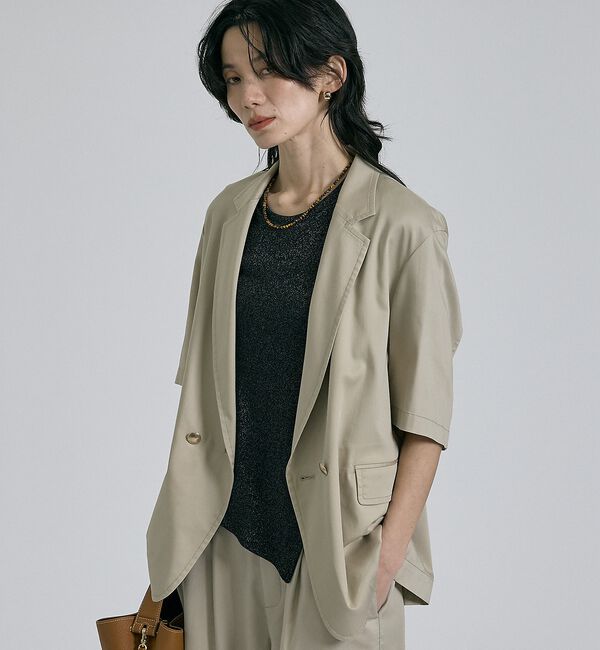 qualite「【接触冷感＆セットアップ対応】ライトデニムハーフスリーブジャケット【予約】」|その他|