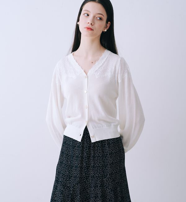 SELFIST「レースショルダーニットカーディガン【予約】」|カーディガン|