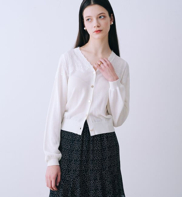 SELFIST「レースショルダーニットカーディガン【予約】」|カーディガン|