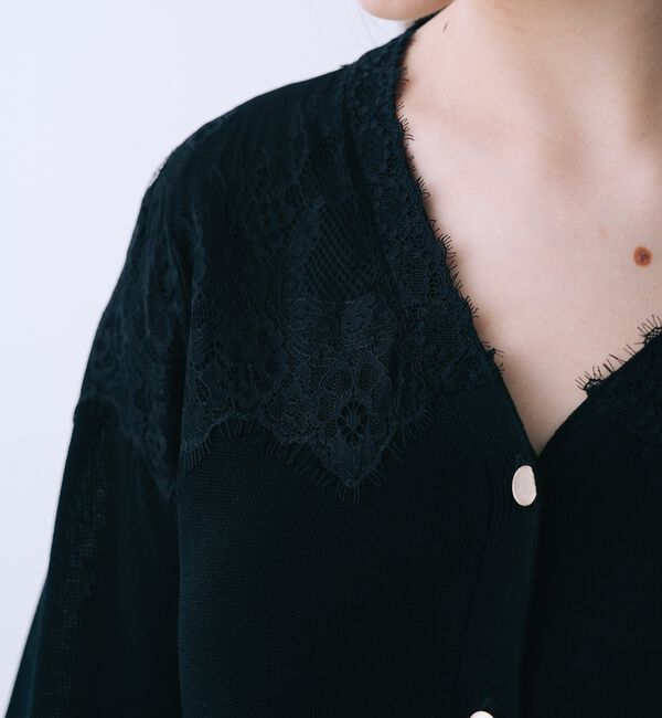 SELFIST「レースショルダーニットカーディガン【予約】」|カーディガン|