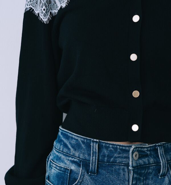 SELFIST「レースショルダーニットカーディガン【予約】」|カーディガン|