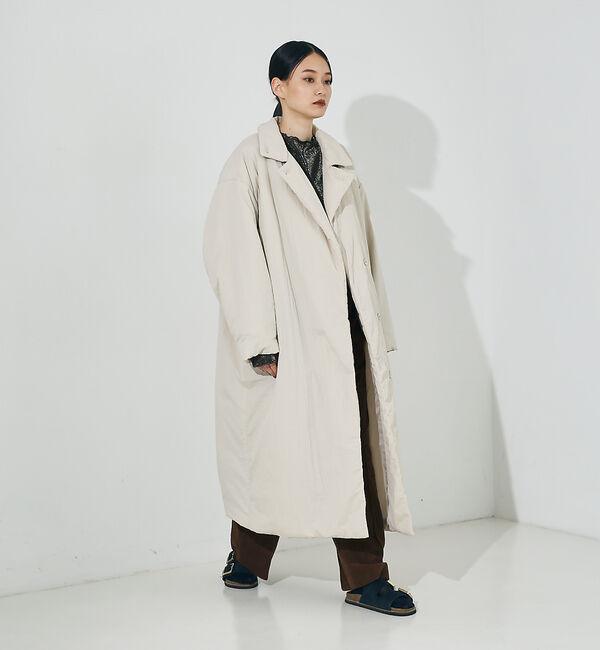 NOMINE「３WAYカラー中綿ロングコート」|ステンカラーコート|