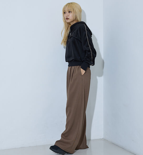 NOMINE「【セットアップ】ベロアハーフジップ フーディー パーカー」|パーカー|