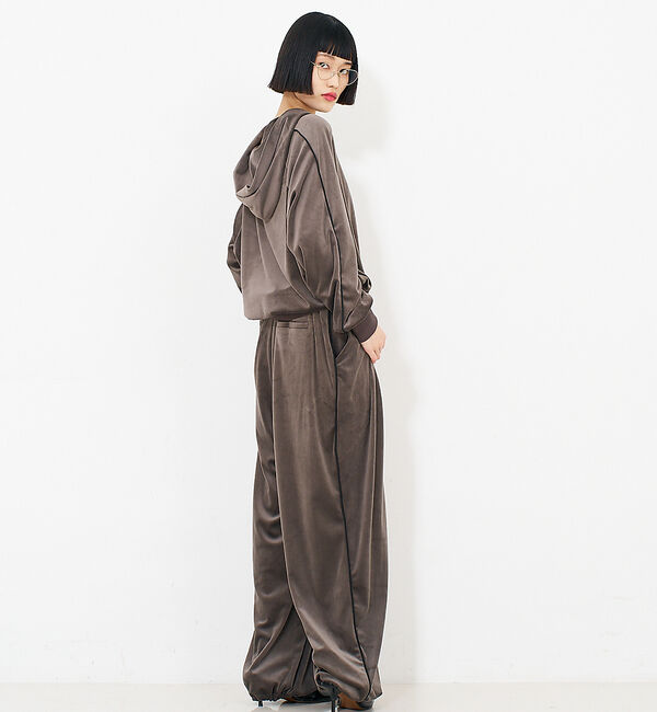 NOMINE「【セットアップ】ベロアハーフジップ フーディー パーカー」|パーカー|