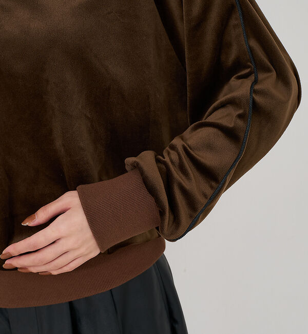 NOMINE「【セットアップ】ベロアハーフジップ フーディー パーカー」|パーカー|