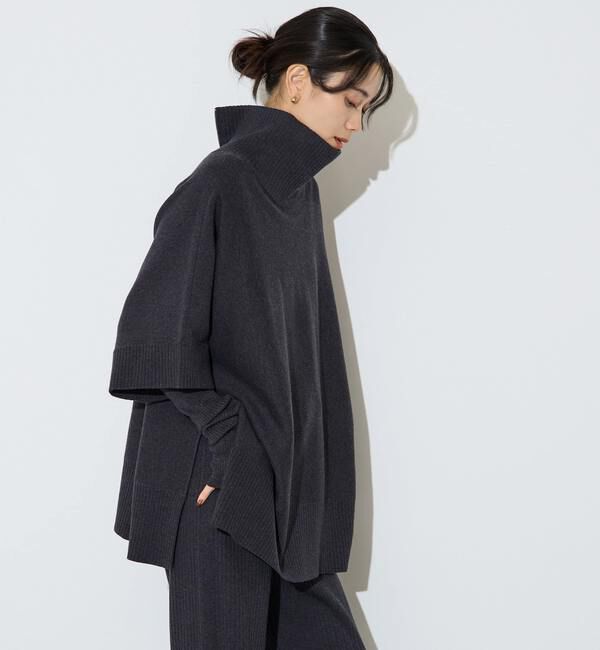 Liesse「【大草直子さんコラボ】2WAYケープジップニット」|カーディガン|