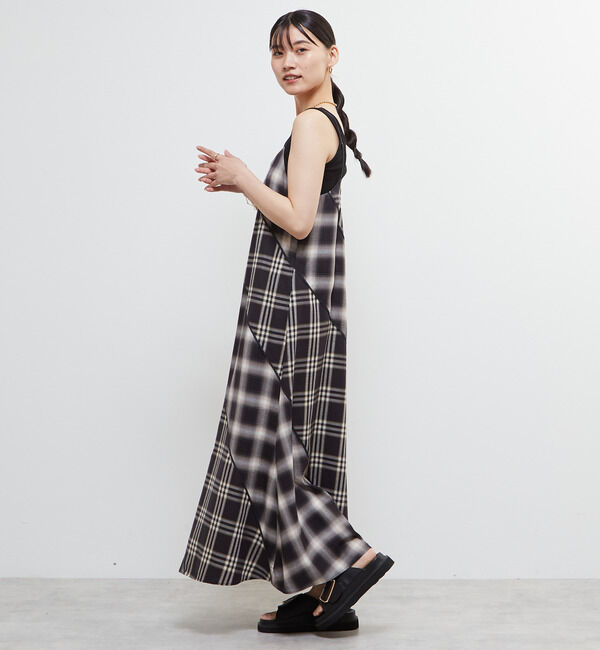 Soffitto「パターン切り替えチェックワンピース」|ワンピース|