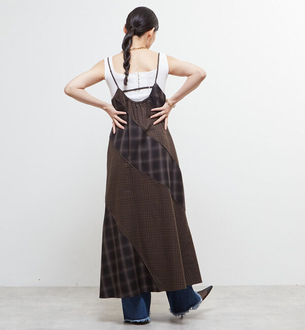 Soffitto「パターン切り替えチェックワンピース」|ワンピース|