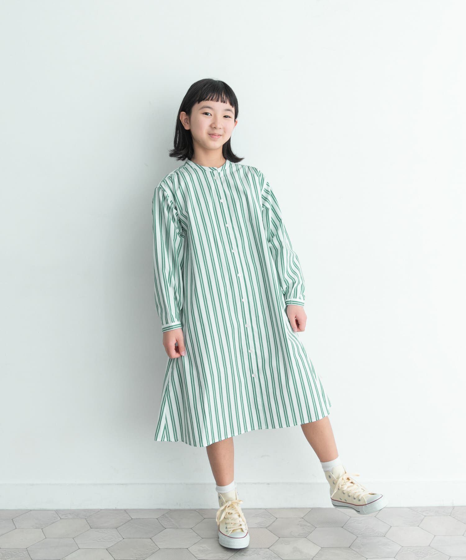 URBAN RESEARCH DOORS「『親子リンク』コットンストライプワンピース(KIDS)」|ワンピース|