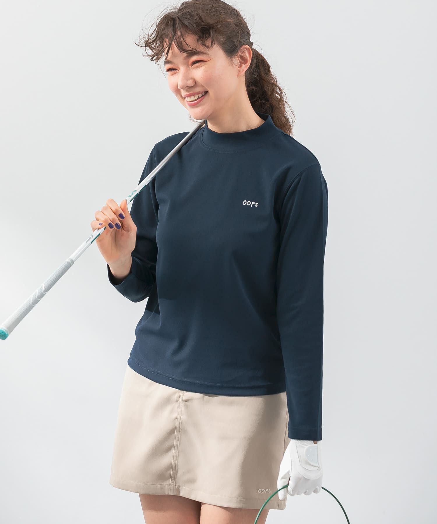 Sonny Label 「OOPS　ロングスリーブモックネックTシャツ」|Tシャツ・カットソー|ネイビー