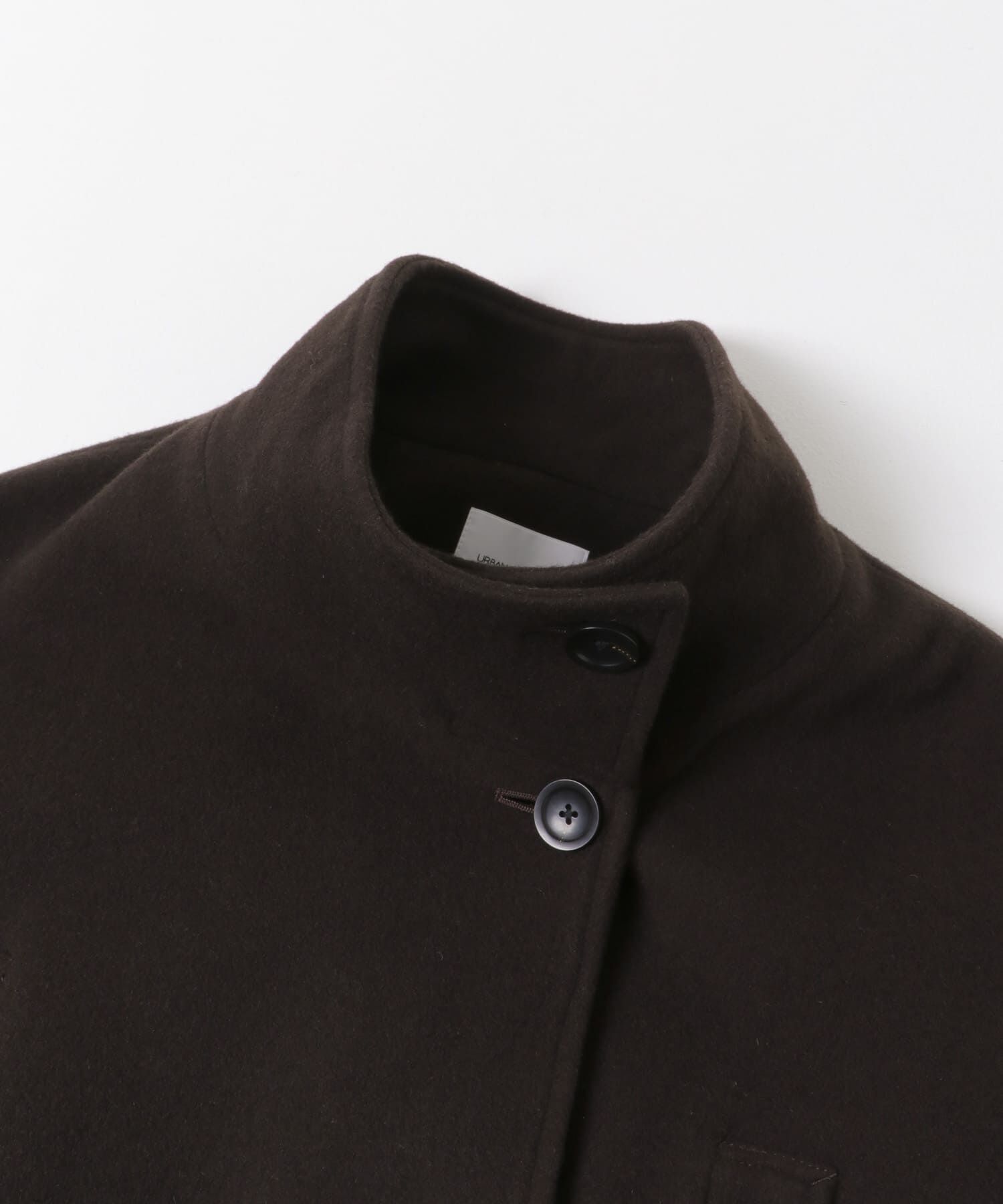 URBAN RESEARCH「スーパー100ウールスタンドカラーコート」|ノーカラーコート|