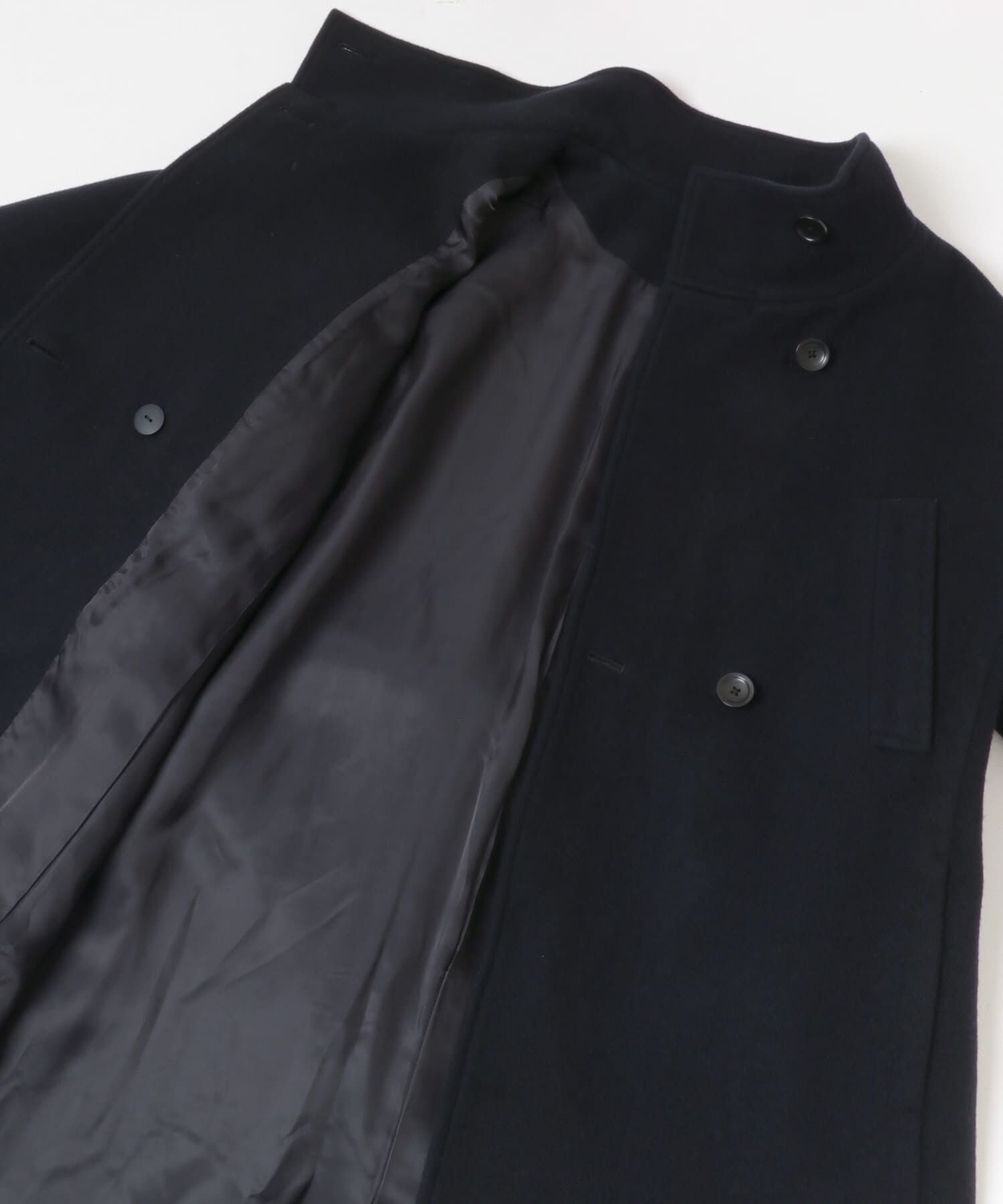 URBAN RESEARCH「スーパー100ウールスタンドカラーコート」|ノーカラーコート|