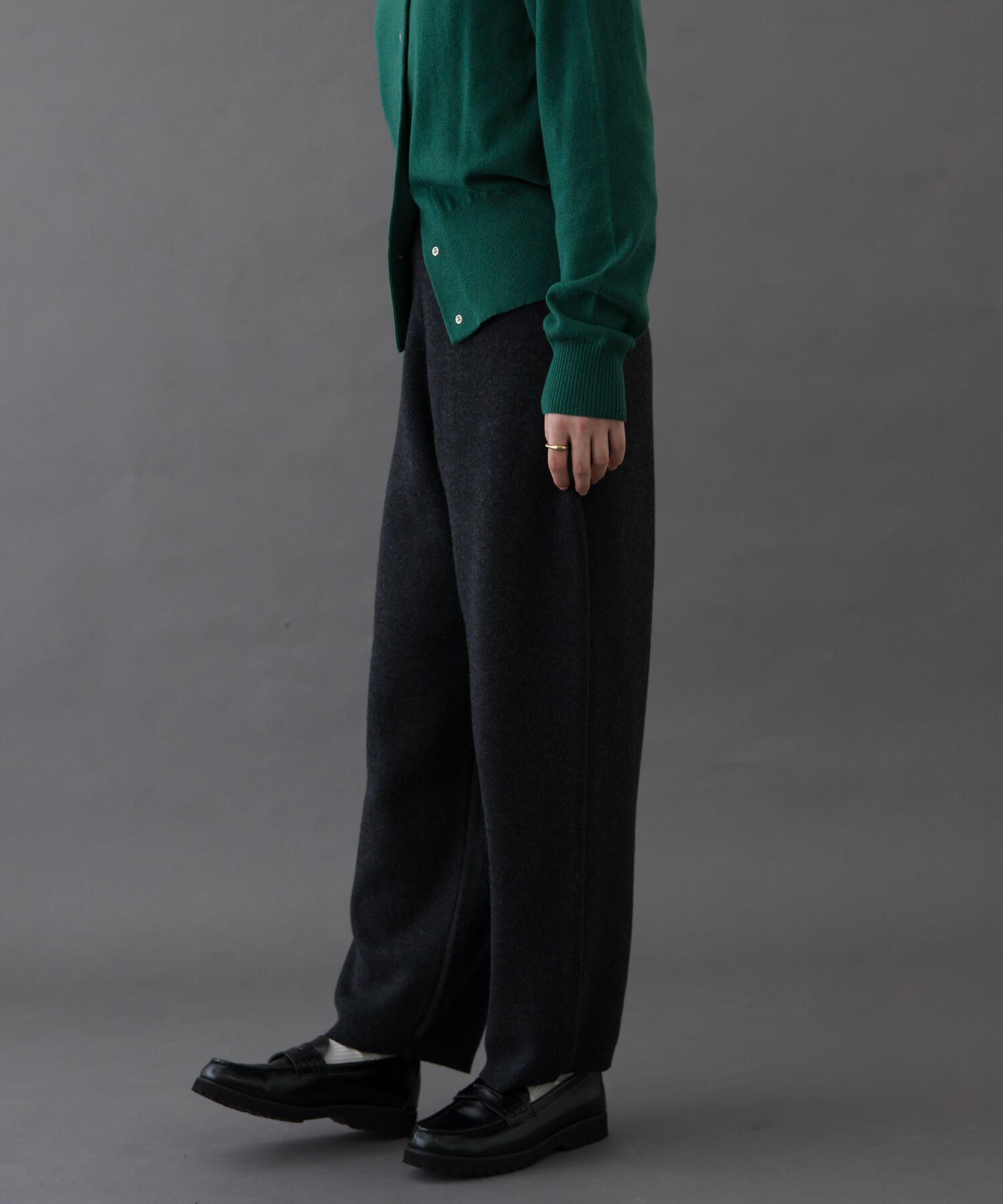 URBAN RESEARCH DOORS「FORK&SPOON　コットンウールニットパンツ」|その他|チャコールグレー