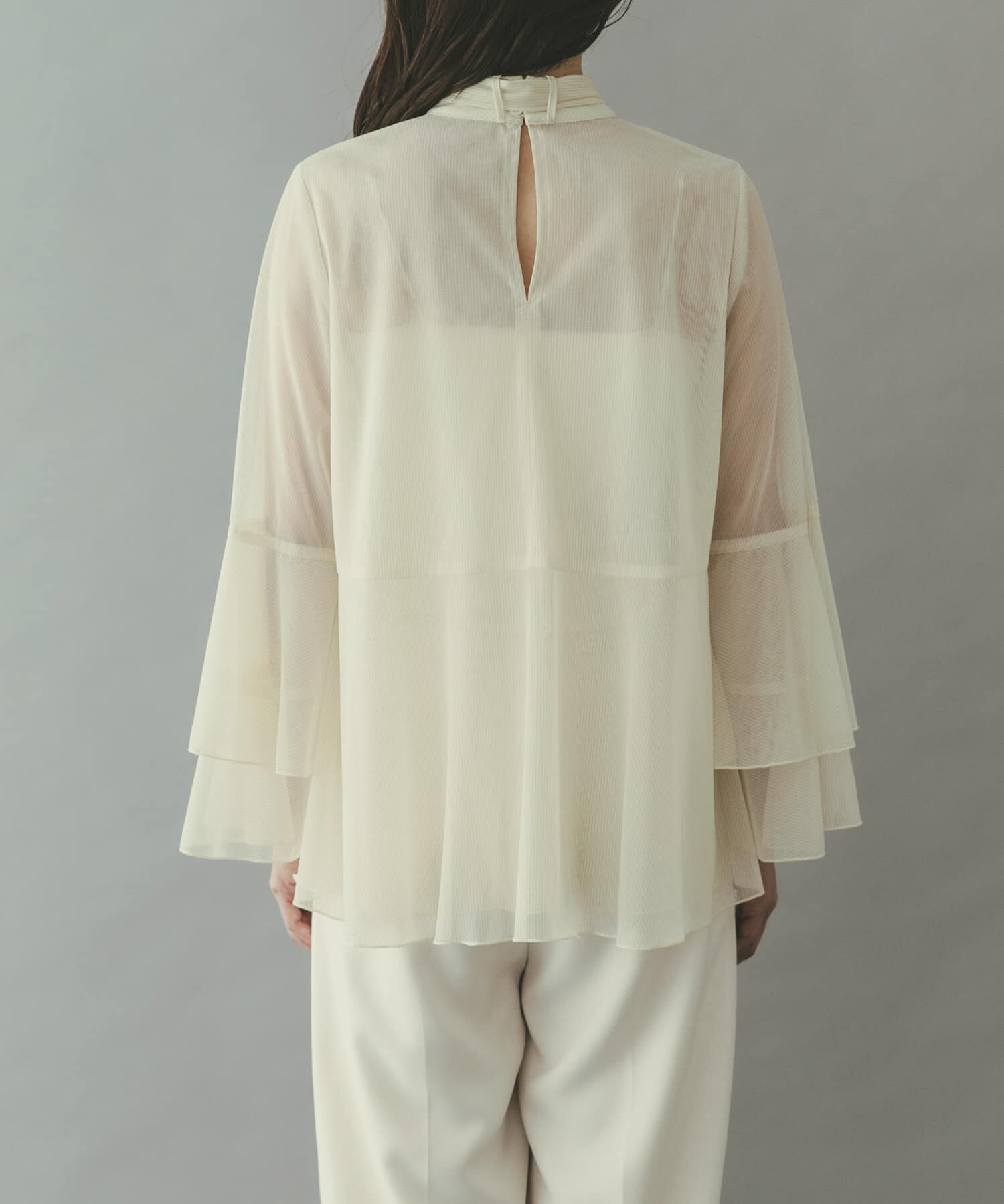 URBAN RESEARCH ROSSO「シアーラメチュールフレアスリーブブラウス」|シャツ・ブラウス|