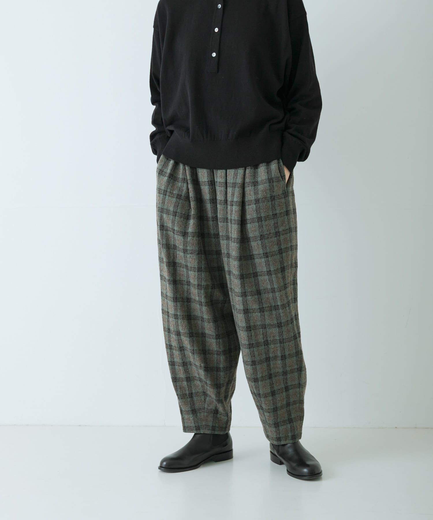 かぐれ「ウールコットンチェックパンツ」|その他|