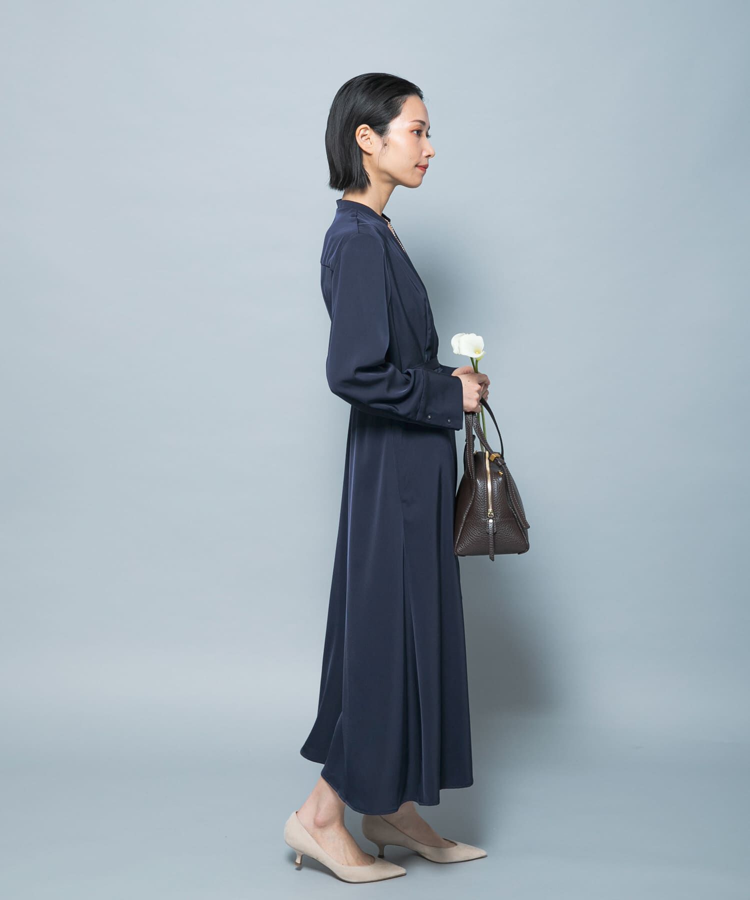 URBAN RESEARCH ROSSO「ベルト付カシュクールサテンワンピース」|ワンピース|