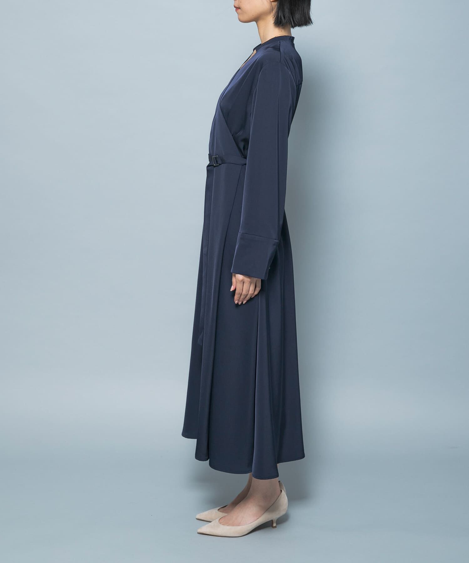 URBAN RESEARCH ROSSO「ベルト付カシュクールサテンワンピース」|ワンピース|