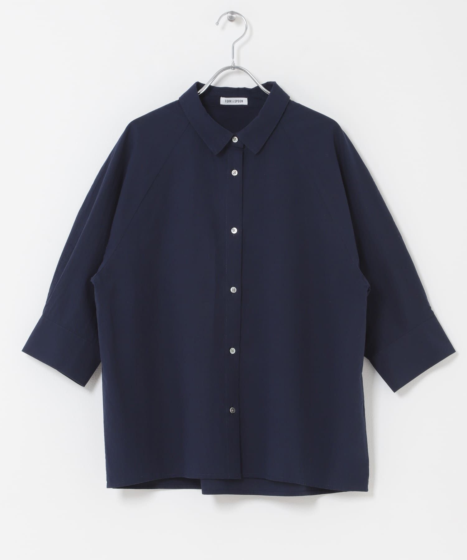 URBAN RESEARCH DOORS「FORK&SPOON　レギュラーカラーバレルシャツ」|シャツ・ブラウス|ネイビー