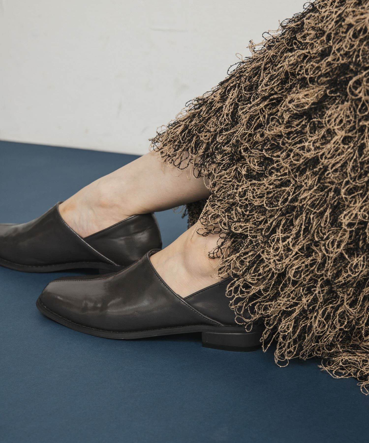  「センターステッチスクエアトゥスライドシューズ」|その他|