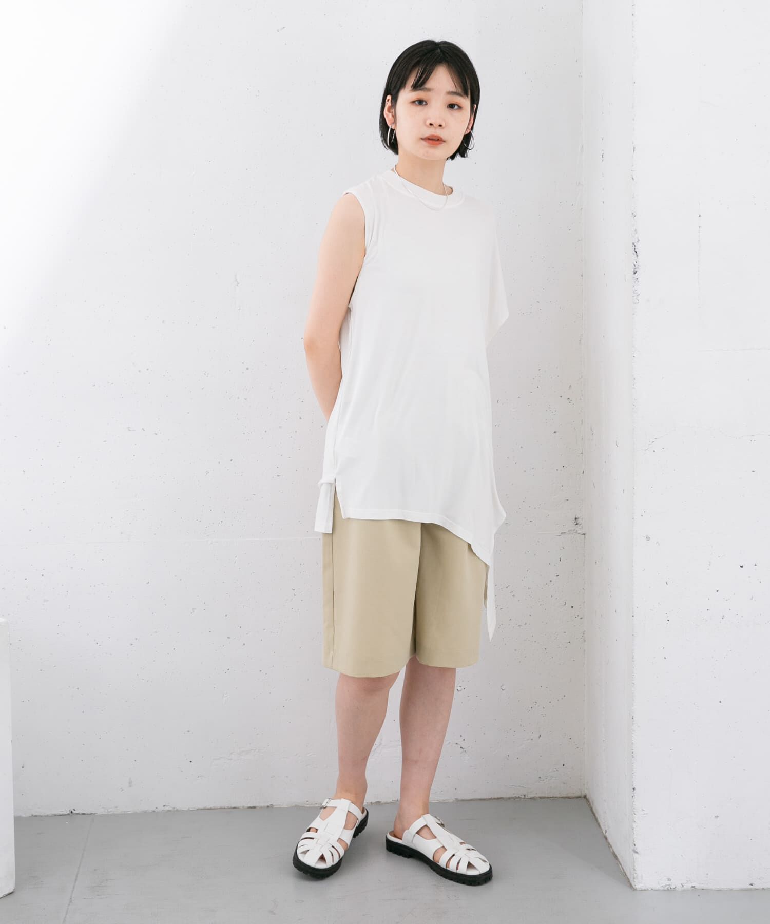  「アシンメトリーレーヨンカットソー」|Tシャツ・カットソー|