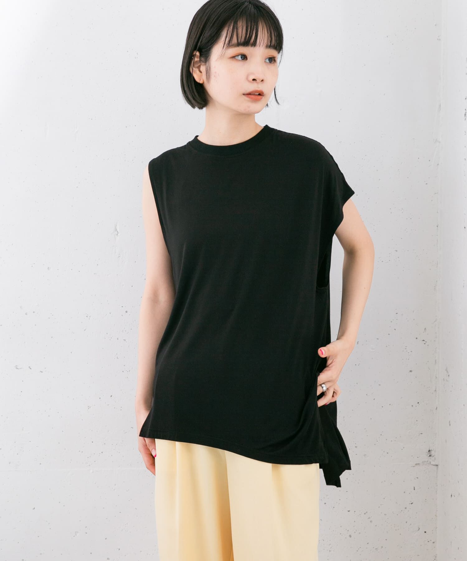  「アシンメトリーレーヨンカットソー」|Tシャツ・カットソー|