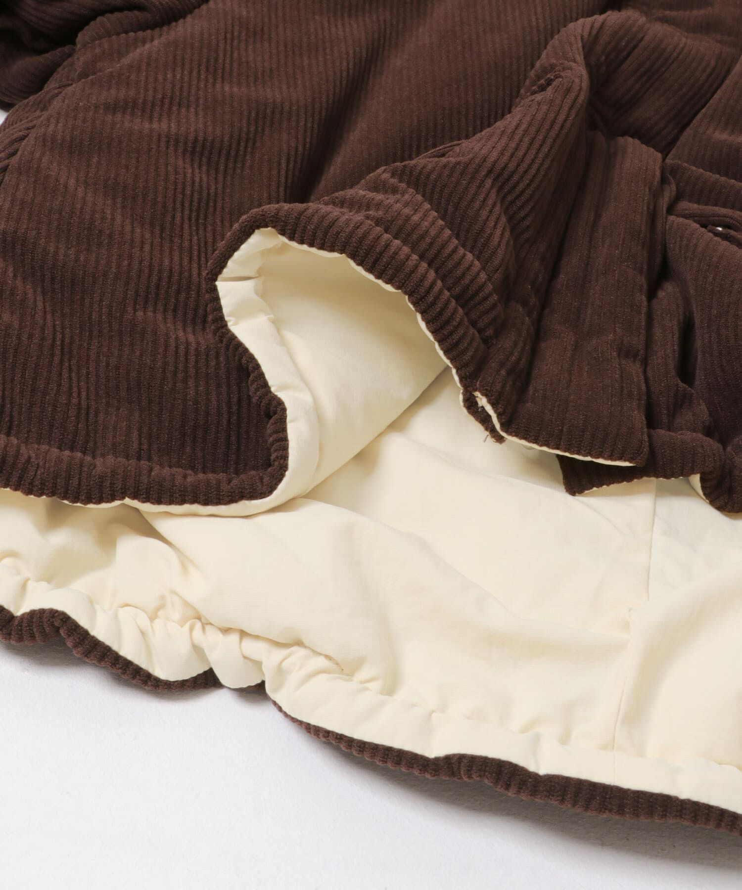  「リバーシブルパデッドジャケット」|ノーカラーコート|