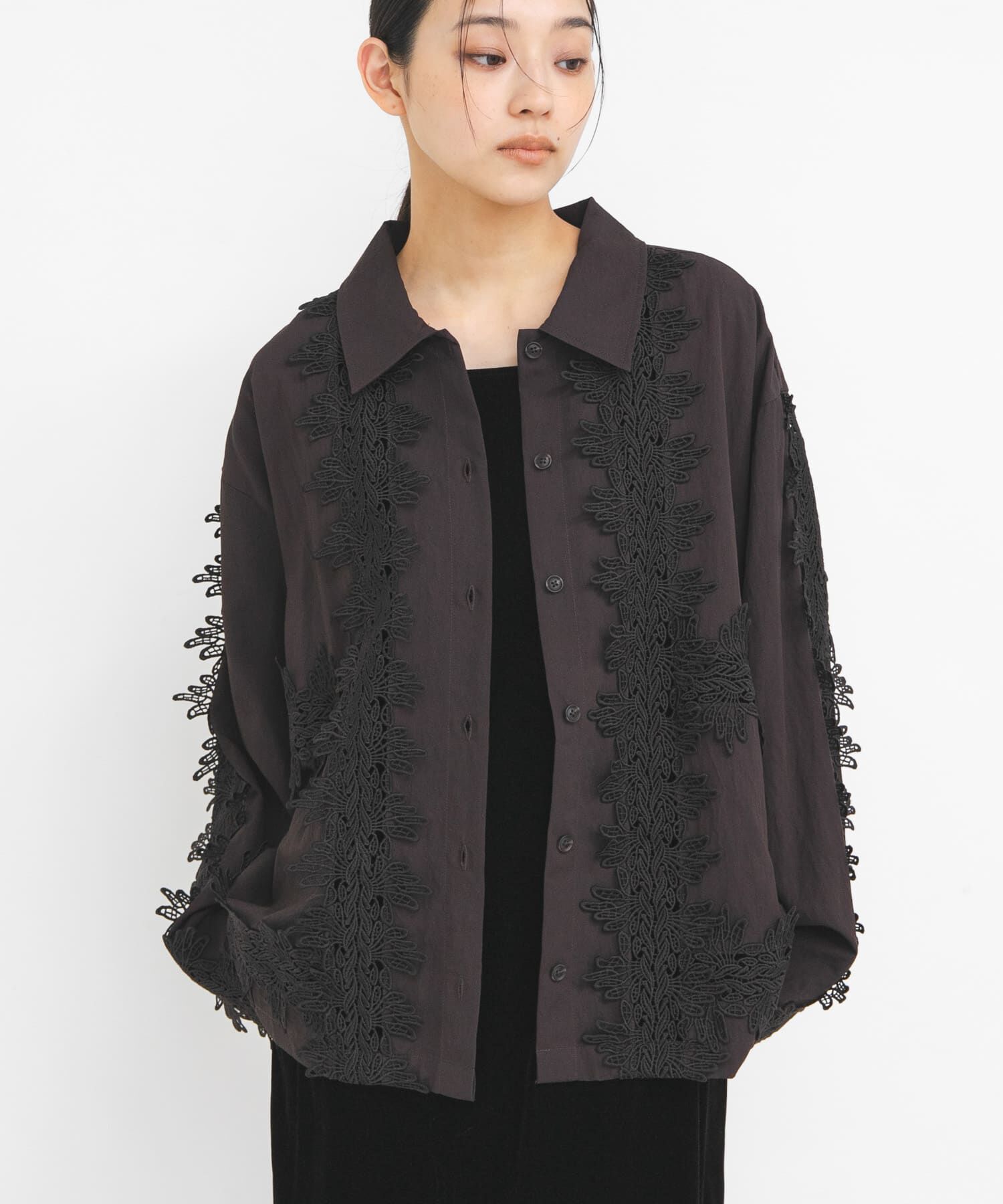  「ヴィンテージライクレースシャツ」|シャツ・ブラウス|