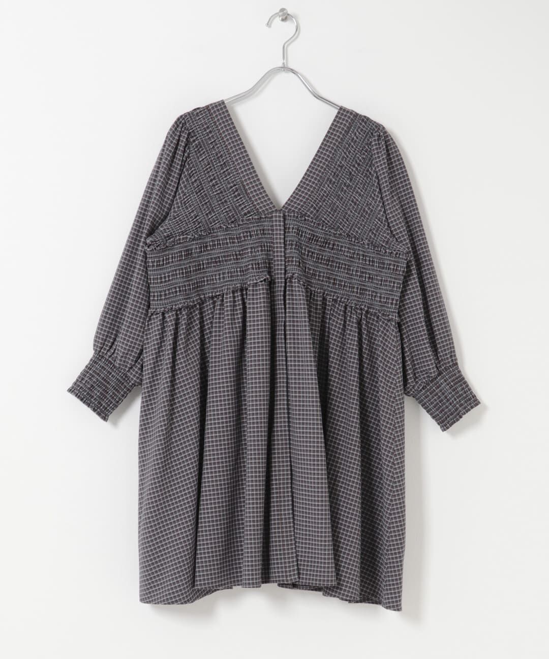  「2WAYシャーリングチェックミニワンピース」|ワンピース|