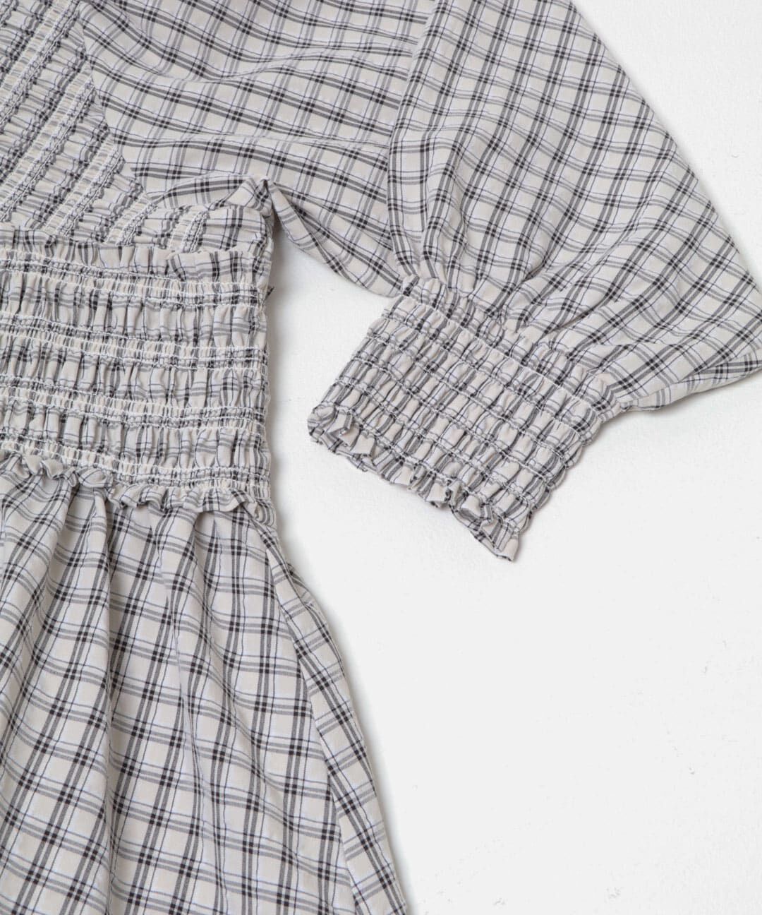  「2WAYシャーリングチェックミニワンピース」|ワンピース|
