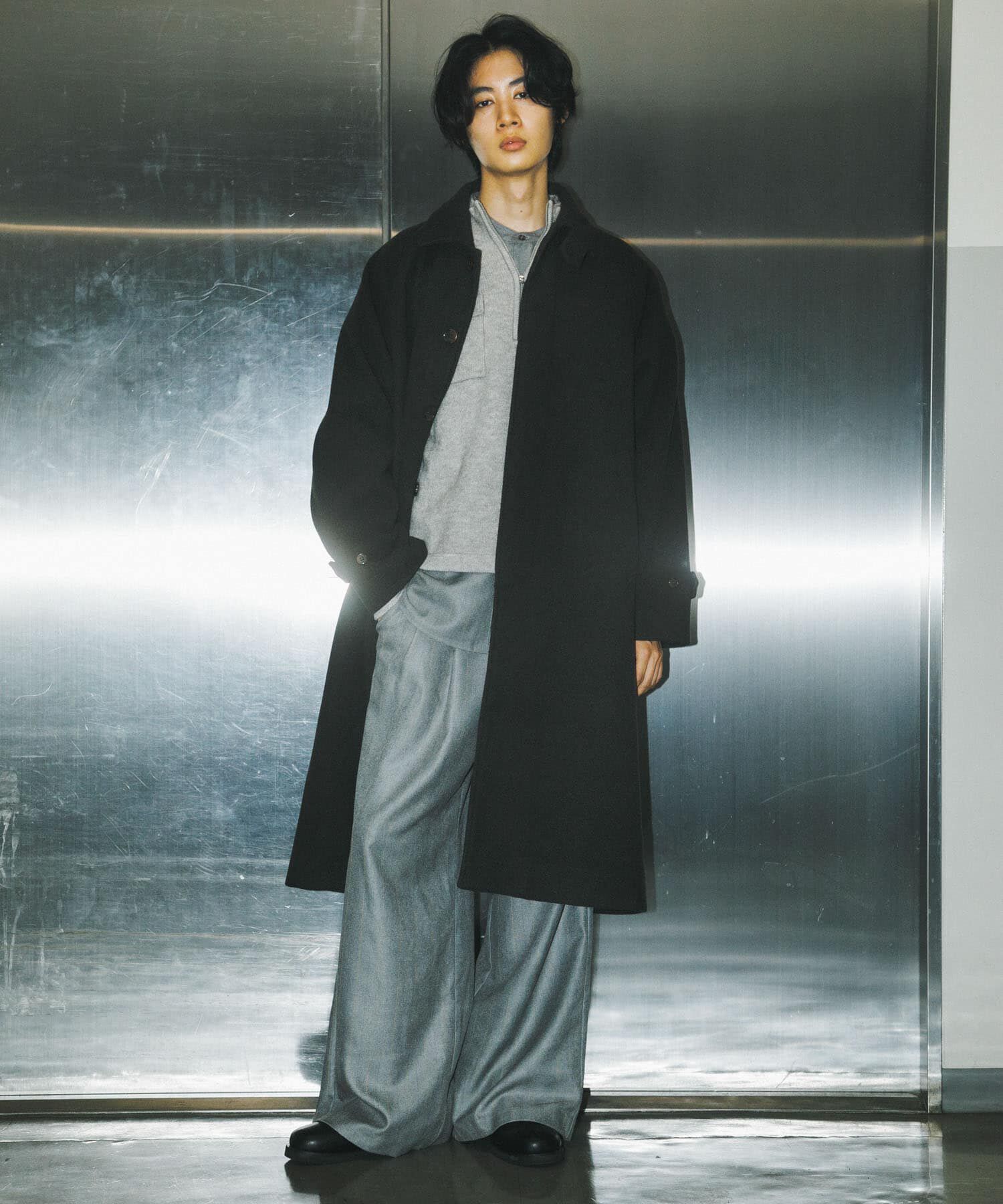 SENSE OF PLACE by URBAN RESEARCH「『ユニセックス』バルマカーンルーズコート」|ノーカラーコート|