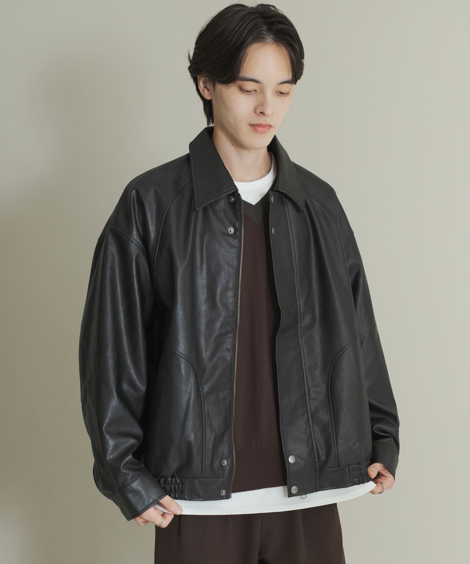 SENSE OF PLACE by URBAN RESEARCH「FLブルゾン」|ブルゾン・スタジャン|ブラック