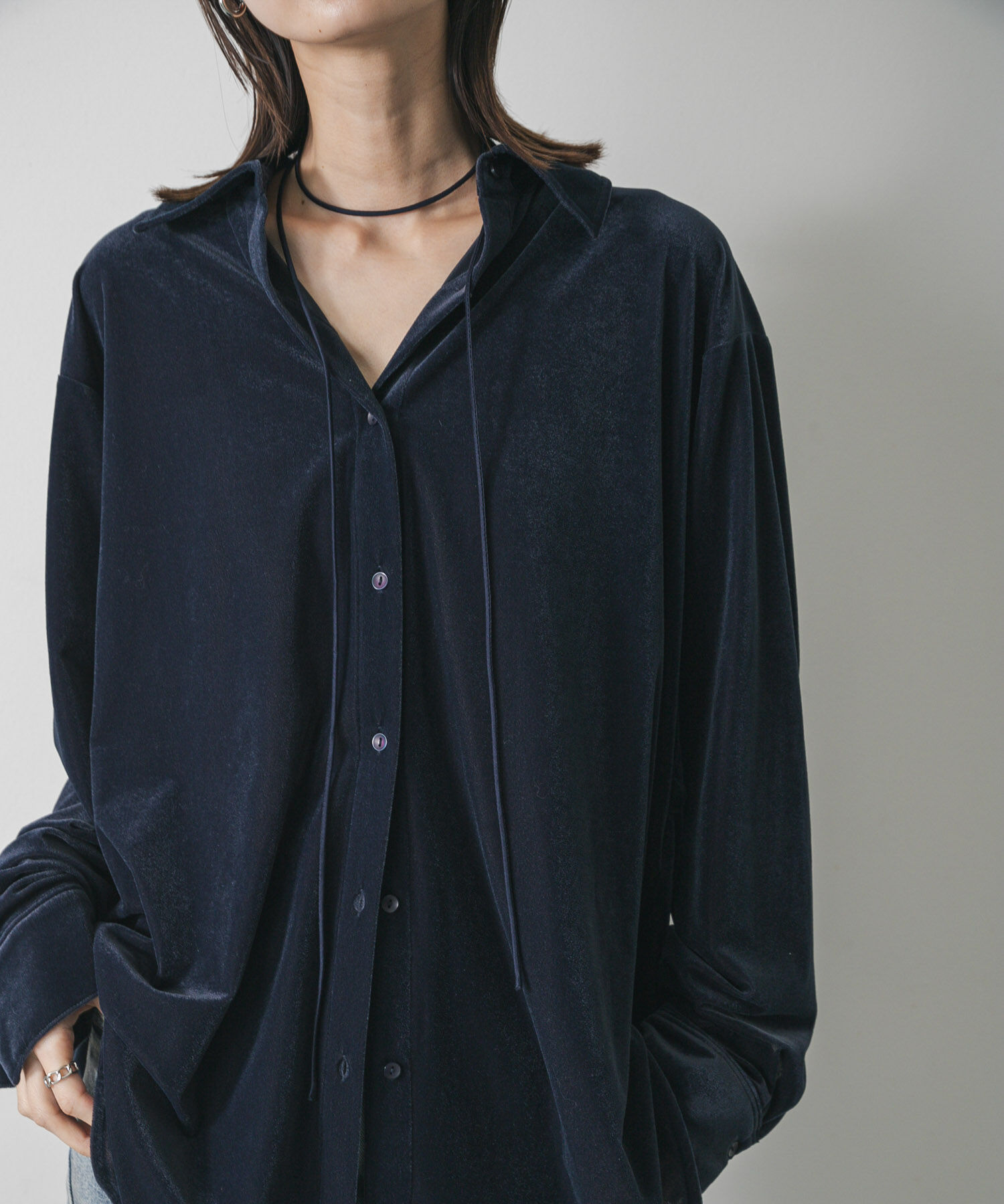 SENSE OF PLACE by URBAN RESEARCH「マルチコードツキベロアシャツ」|シャツ・ブラウス|ネイビー