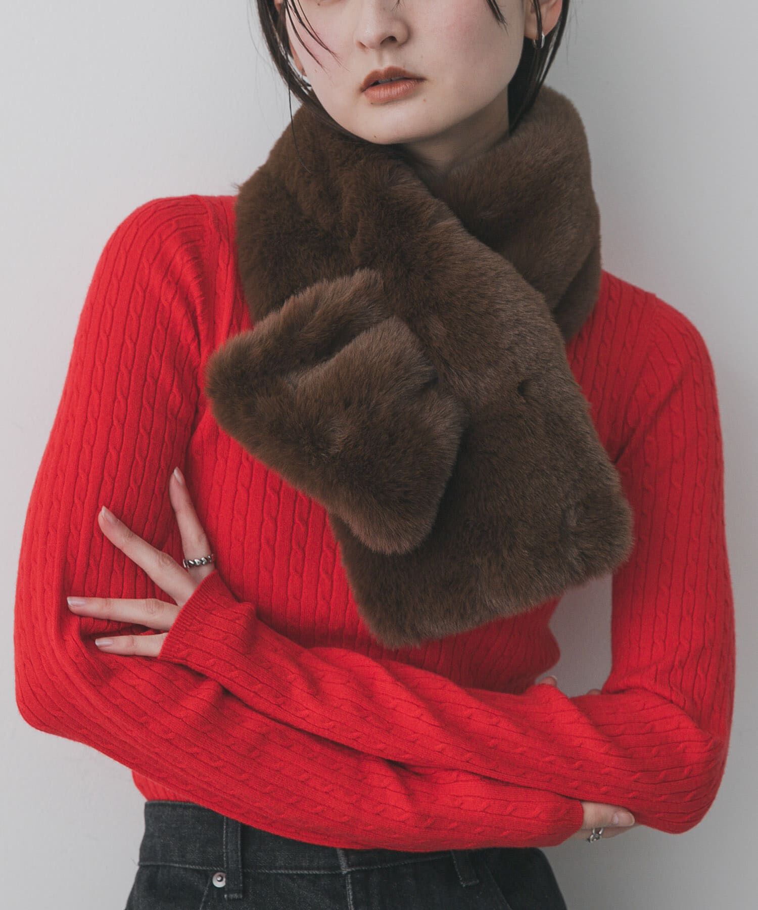 SENSE OF PLACE by URBAN RESEARCH「ボリュームエコファーティペット」|マフラー|ブラウン